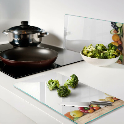 Glass chopping board Fruit on a board