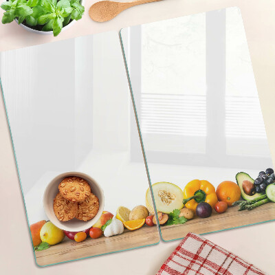 Glass chopping board Fruit on a board