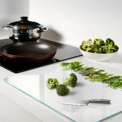 Glass kitchen board Herbs in hanging pots