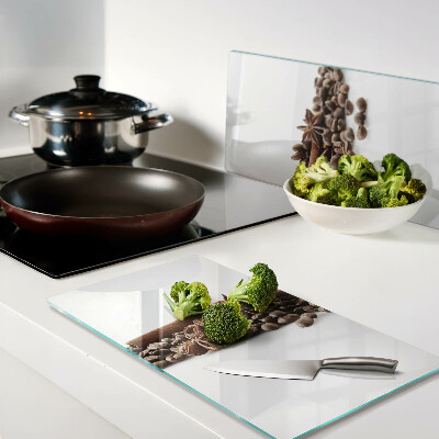 Glass chopping board Coffee and spices
