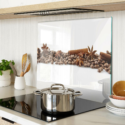 Glass chopping board Spices and coffee beans