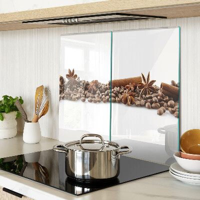 Glass chopping board Spices and coffee beans