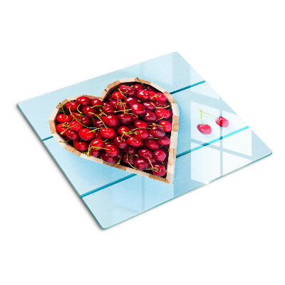 Glass chopping board Cherries in the heart