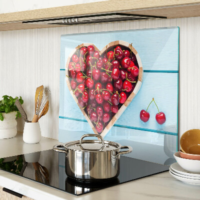 Glass chopping board Cherries in the heart
