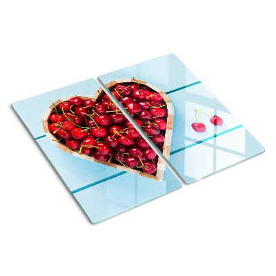 Glass chopping board Cherries in the heart