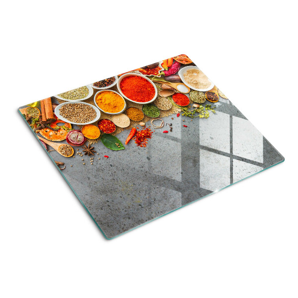 Glass chopping board Spices and herbs