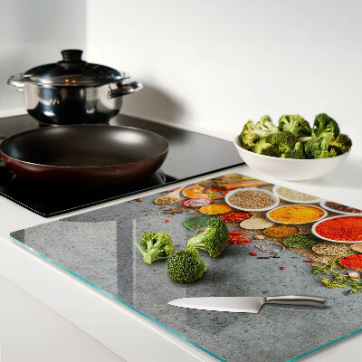 Glass chopping board Spices and herbs