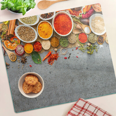 Glass chopping board Spices and herbs