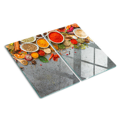 Glass chopping board Spices and herbs