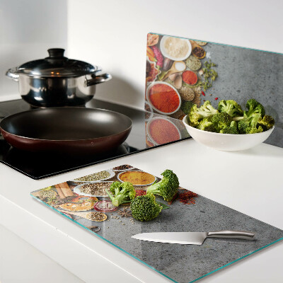 Glass chopping board Spices and herbs