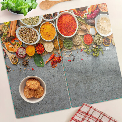 Glass chopping board Spices and herbs