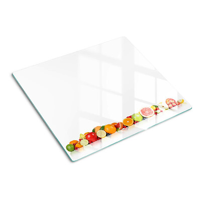 Glass chopping board Citrus fruits in pastel colors