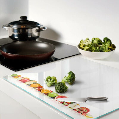 Glass chopping board Citrus fruits in pastel colors