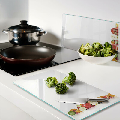 Glass chopping board Citrus fruits in pastel colors