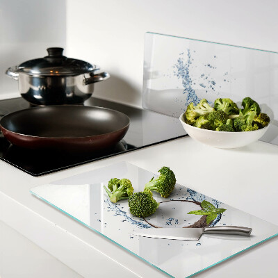 Glass kitchen board Coconut with water and mint