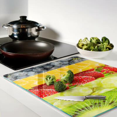 Glass chopping board Striped fruit