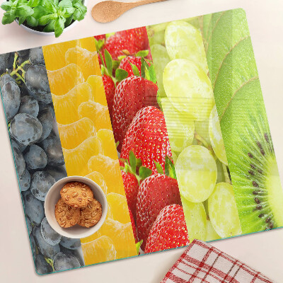 Glass chopping board Striped fruit