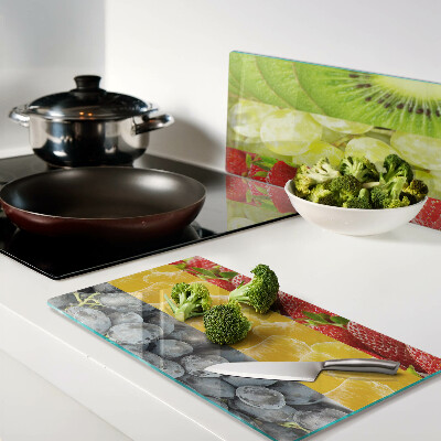 Glass chopping board Striped fruit