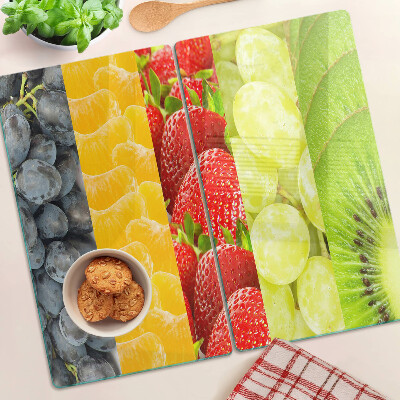 Glass chopping board Striped fruit