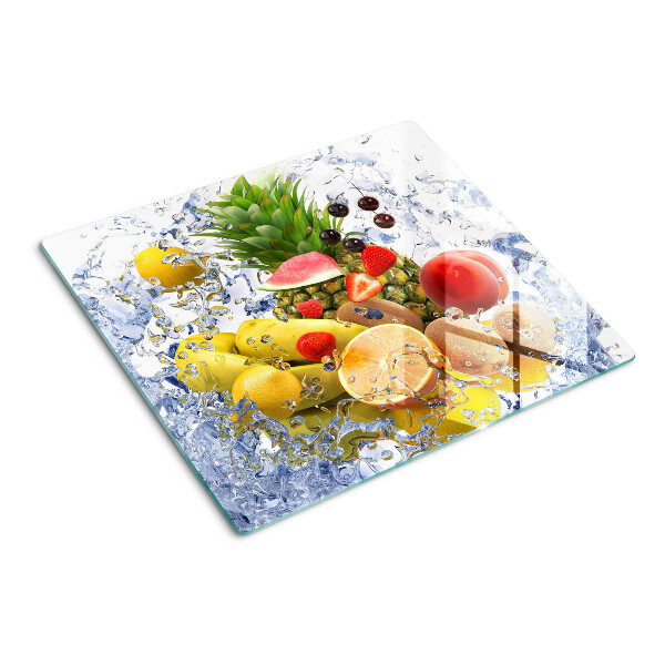 Glass kitchen board Fruit in water