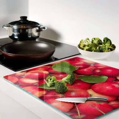 Glass chopping board Apples in different shades