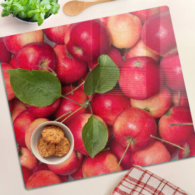Glass chopping board Apples in different shades