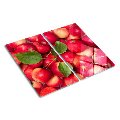 Glass chopping board Apples in different shades