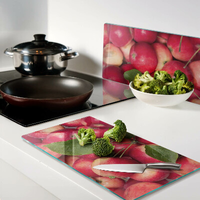 Glass chopping board Apples in different shades