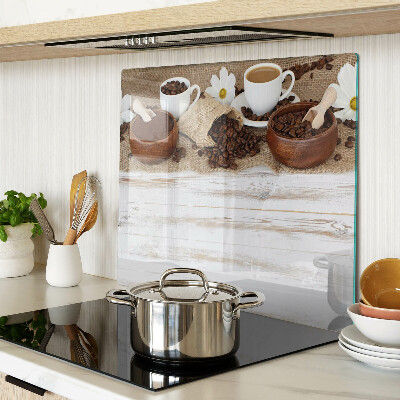 Glass kitchen board Coffee and coffee beans