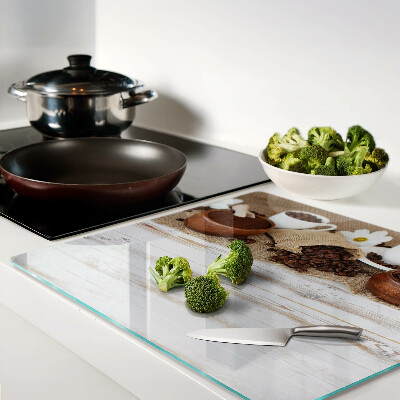 Glass kitchen board Coffee and coffee beans