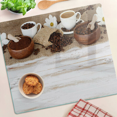 Glass kitchen board Coffee and coffee beans