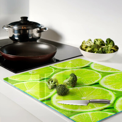 Glass chopping board Lime slices
