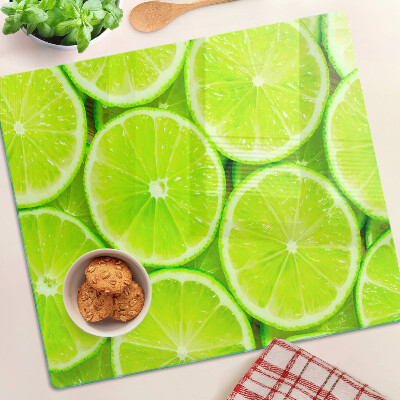 Glass chopping board Lime slices