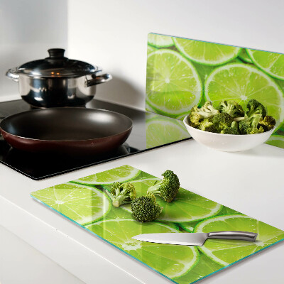 Glass chopping board Lime slices