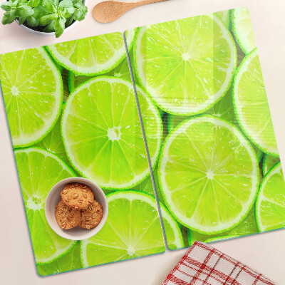 Glass chopping board Lime slices