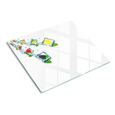 Glass chopping board Fruit motif with colorful slices