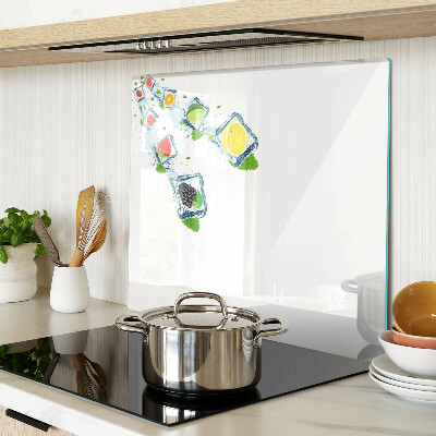 Glass chopping board Fruit motif with colorful slices