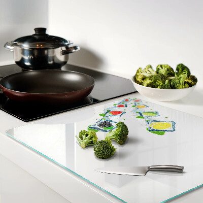 Glass chopping board Fruit motif with colorful slices