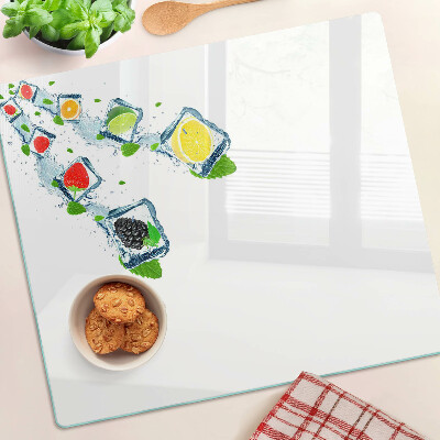 Glass chopping board Fruit motif with colorful slices