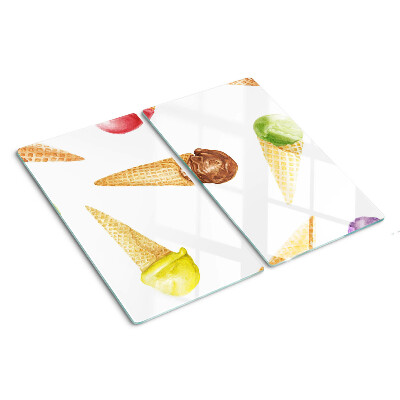Glass kitchen board Ice cream in a waffle cone