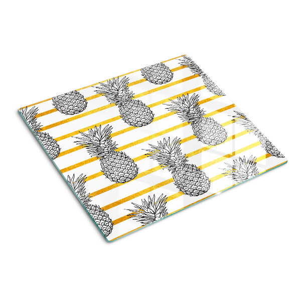 Glass kitchen board Pineapples on strips