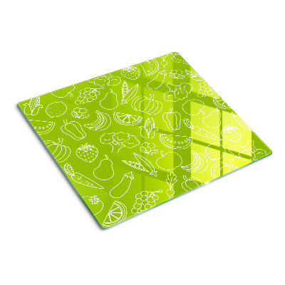 Glass chopping board Fruit and vegetable theme