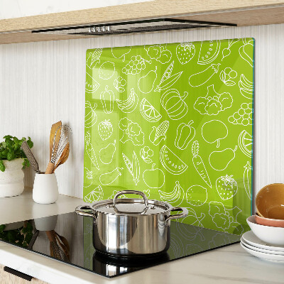 Glass chopping board Fruit and vegetable theme