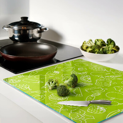 Glass chopping board Fruit and vegetable theme