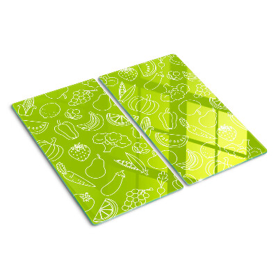 Glass chopping board Fruit and vegetable theme