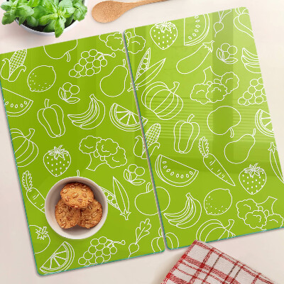 Glass chopping board Fruit and vegetable theme