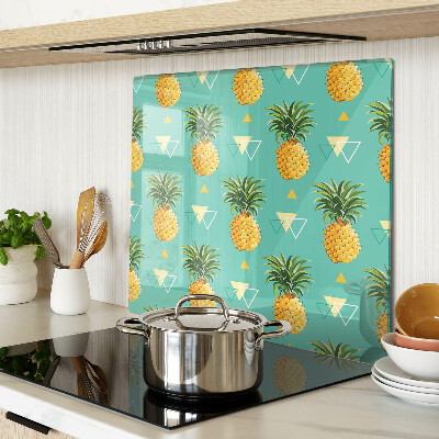 Glass chopping board Pineapples on a turquoise background