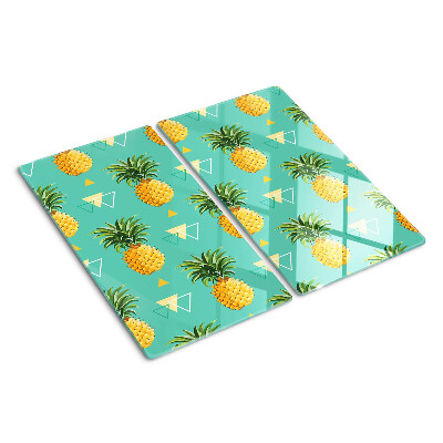 Glass chopping board Pineapples on a turquoise background