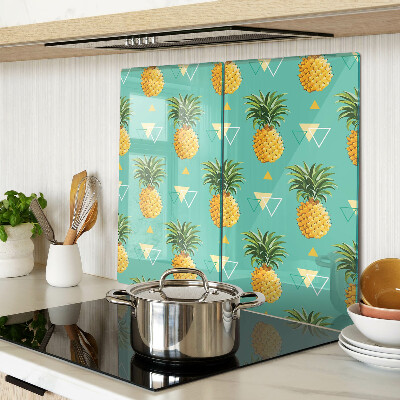 Glass chopping board Pineapples on a turquoise background