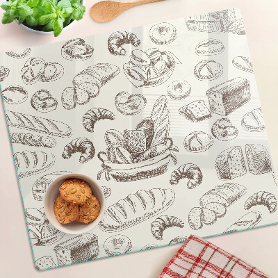 Glass kitchen board Baked goods and sweet snacks